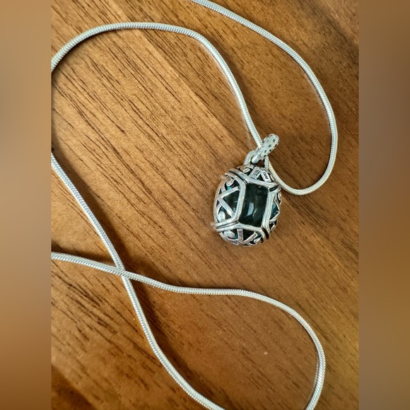 Silpada Sterling Silver and Aqua Glass Pendant Necklace - Picture 8 of 9